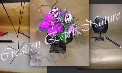 Collection de contenants « made in Esprit nature », faits main, fleuris par nos soins.