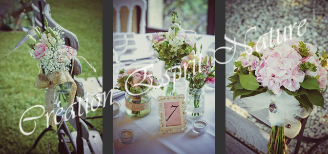 mariage de Delphine, esprit romantique, brocante chic